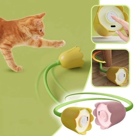 Hareketli Çiçek Kedi Oyuncağı Evcil Hayvan Malzemesi Oyun Ürünü Eğlenceli Ürünler