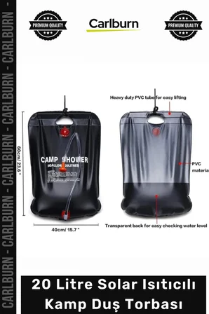 #SuTorbası Portatif Güneş Enerjili PVC Outdoor Su Çantası 20 Litre Solar Isıtıcılı Kamp Duş Torbası
