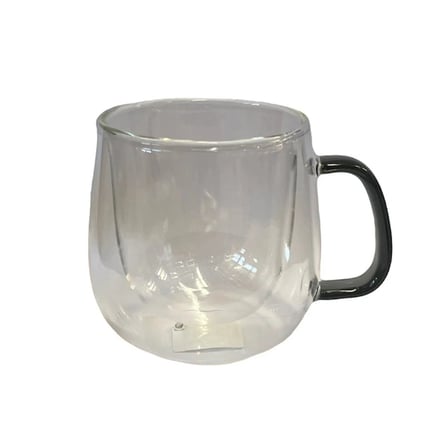 Özel Üretim 450 ml Kapasite Sıcak Tutan Estetik Modern İçecek Keyfi Çift Cidarlı Cam Kupa Gri
