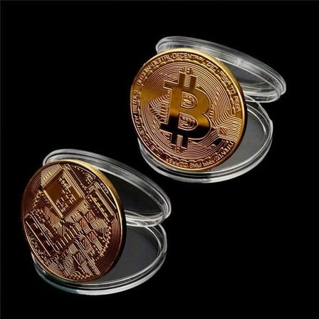 Özel Üretim Altın Görünümlü Koleksiyonluk Şık Dekoratif Hediyelik Hatıra Kripto Bitcoin Madeni Para