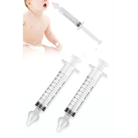 Özel Üretim Silikon Uçlu 10ml Hijyenik Nazal Aspiratör Takımı 2'li Bebek Burun Temizleme Şırıngası