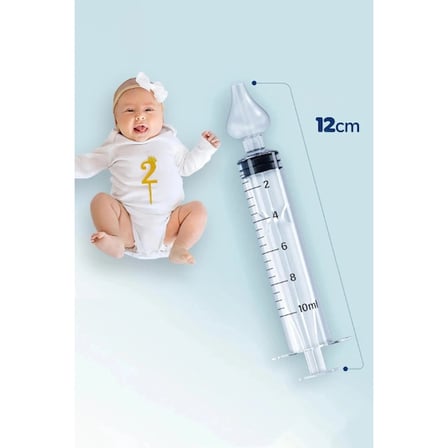 Özel Üretim Silikon Uçlu 10ml Hijyenik Nazal Aspiratör Takımı 2'li Bebek Burun Temizleme Şırıngası