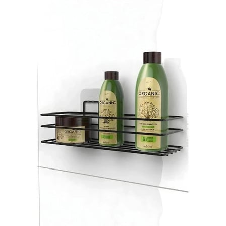 Özel Üretim Pratik Düzenleyici Raf Siyah Yapışkanlı Duş ve Banyo Rafı