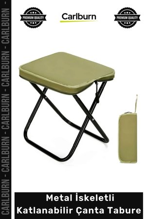 #Tabure Portatif Hafif Kamp Piknik Balıkçı Dayanıklı Metal İskeletli Katlanabilir Çanta Tabure