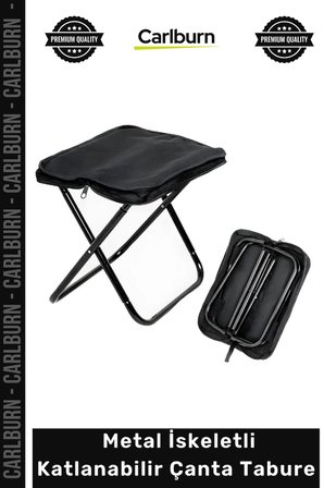 #Tabure Portatif Hafif Kamp Piknik Balıkçı Dayanıklı Metal İskeletli Katlanabilir Çanta Tabure