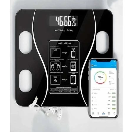 Özel Üretim Vücut Yağ Su Kas Kütlesi Analizi Dijital LCD Ekran Bluetooth Özellikli Akıllı Tartı