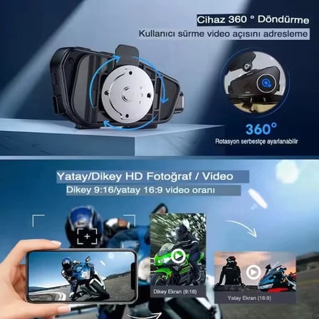 1080P HD Bluetooth Intercom Gürültü Engelleme Su Geçirmez Q28 Kameralı Motosiklet Kask Kulaklığı