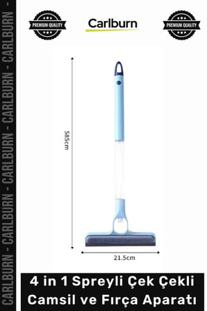 Özel Üretim Pratik Mikrofiber Bezli Profesyonel Yüzey 4 in 1 Spreyli Çek Çekli Camsil Fırça Aparatı