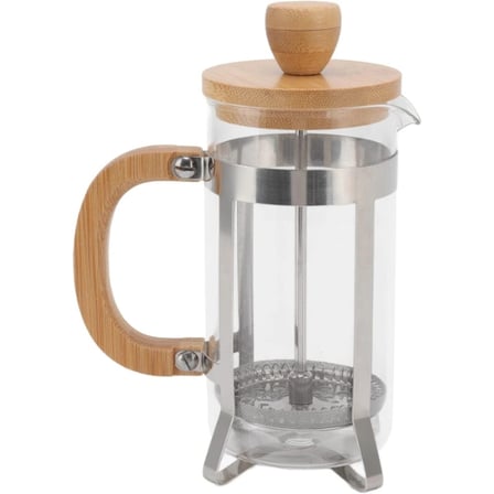 #FrenchPress Yüksek Kaliteli Estetik Kahve Demleme Deneyimi Ahşap Detaylı 600 ml Cam French Press