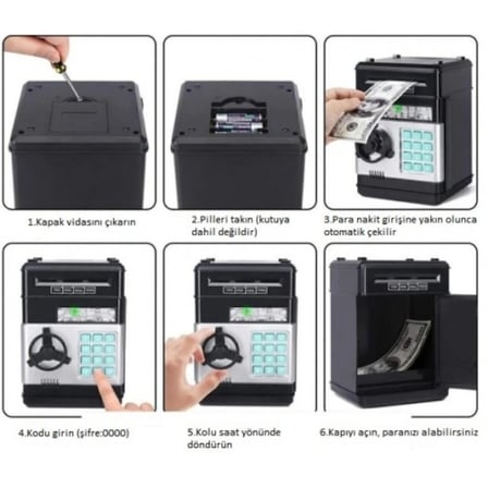 Tasarruf Eğitim Güvenli Bankamatik Tarzı Kumbara Sistem Elektronik Şifreli Kasa Otomatik ATM Kumbara