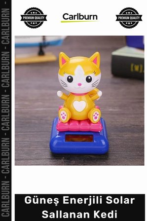 #Solar Dekoratif Masa Üstü Araç Önü Aksesuar Şans Kedisi Güneş Enerjili Solar Sallanan Kedi