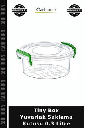 Özel Üretim Şeffaf Klipsli Plastik Düzenleyici Mutfak Tiny Box Yuvarlak Saklama Kutusu 0.3 Litre