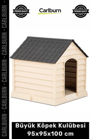 #Petshop Su Geçirmez Plastik Dış Mekan Bahçe Tipi Konforlu Büyük Köpek Kulübesi 95x95x100 cm