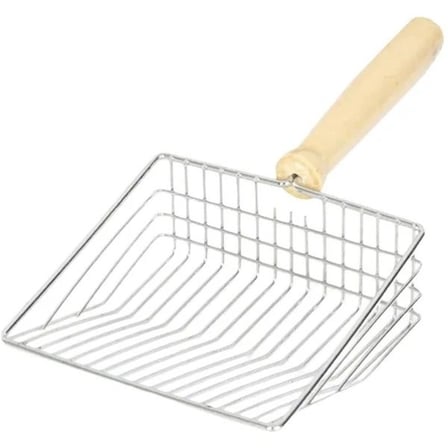 Ahşap Saplı Metal Kum Temizleme Küreği Temizlik Gereci Kedi Kumu Aksesuarı