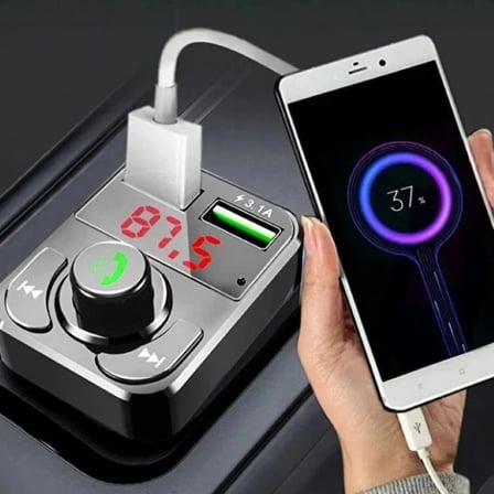Araç İçi Hızlı Şarj Bluetooth Dijital Ekran Pratik Müzik Telefon QC 3.1A USB &PD /TF FM Transmitter
