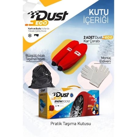 Özel Üretim Kış Lastiği Patinaj Önleyici Araç Güvenlik Pratik Montaj Dust Eco Kar Çorabı