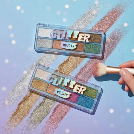 Özel Üretim Makyaj 8 Renk Yaz Glitter Far Paleti - 2'li Set