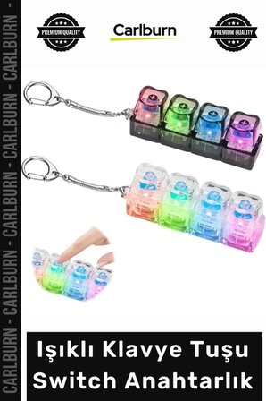 Özel Üretim Mekanik Fidget Stres Oyuncağı RGB Ledli Tıklama Işıklı Klavye Tuşu Switch Anahtarlık