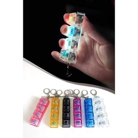 Özel Üretim Mekanik Fidget Stres Oyuncağı RGB Ledli Tıklama Işıklı Klavye Tuşu Switch Anahtarlık