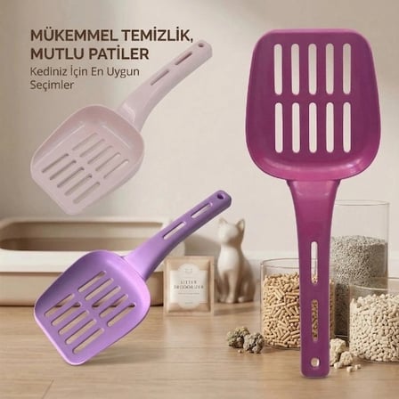 Özel Üretim Hijyenik Pratik Ergonomik Evcil Hayvan Temizlik Plastik Kedi Kumu Küreği