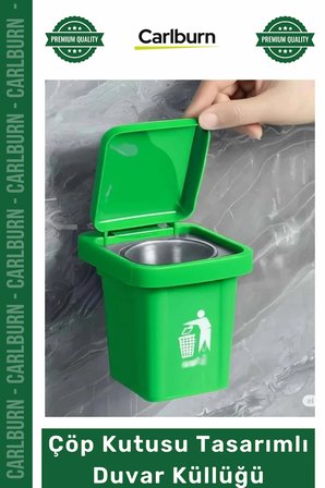 #OtoKüllük Balkon Teras Dekoratif Pratik Kapaklı Metal Hazneli Çöp Kutusu Tasarımlı Duvar Küllüğü