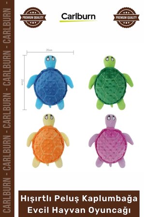 #Petshop Yumuşak Sesli Diş Kaşıyıcı Köpek Eğitici Hışırtlı Peluş Kaplumbağa Evcil Hayvan Oyuncağı