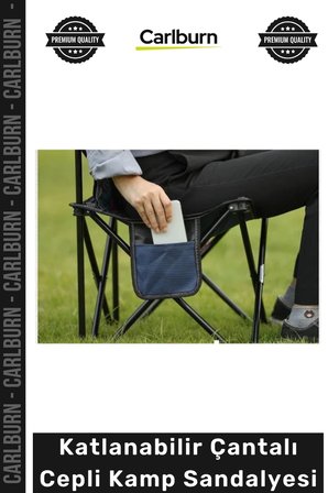 #KampSandalyesi Konforlu Ergonomik Metal Profil Oxford Kumaş Katlanabilir Çantalı Cepli Kamp Sandalyesi