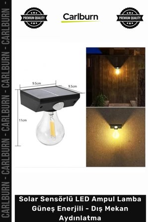 #Solar Su Geçirmez Bahçe Solar Sensörlü LED Ampul Lamba Güneş Enerjili Dış Mekan Aydınlatma