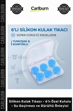 Özel Üretim Yumuşak Uyku Silikon Kulak Tıkacı 6'lı Özel Kutulu Su Geçirmez Gürültü Önleyici