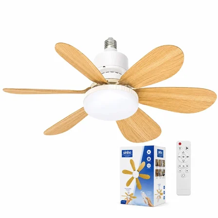 Özel Üretim Modern Şık Sessiz Tavan Vantilatörü LED Avize Uzaktan Kumandalı 6 Kanatlı 52 cm