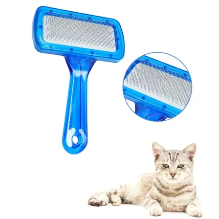 Özel Üretim Profesyonel Ergonomik Kedi Köpek Tarağı Evcil Hayvan Tüy Toplama Tarağı Metal Uçlu