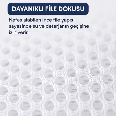 Özel Üretim Hassas Koruyucu Çamaşır Yıkama Filesi 40x50 cm Fermuarlı Tekrar Kullanılabilir