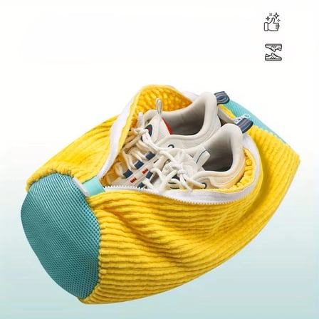 Özel Üretim File Ayakkabı Yıkama Torbası Mikrofiber Astarlı Fermuarlı Geniş Kullanım Alanı
