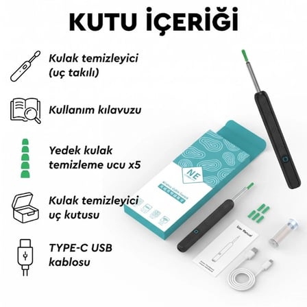 Özel Üretim Kişisel Bakım Akıllı Kulak Temizleme Cihazı - Kameralı - WiFi ve Mobil Uygulama Uyumlu
