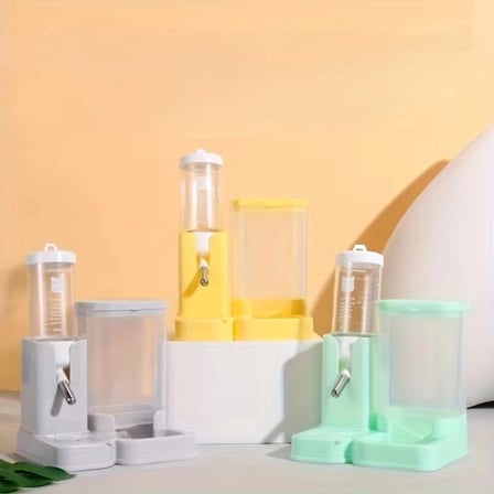 Özel Üretim Besleme Seti Kemirgen Hamster Mama ve Su Kabı - 2'si 1 Arada - 80 ml Su Haznesi