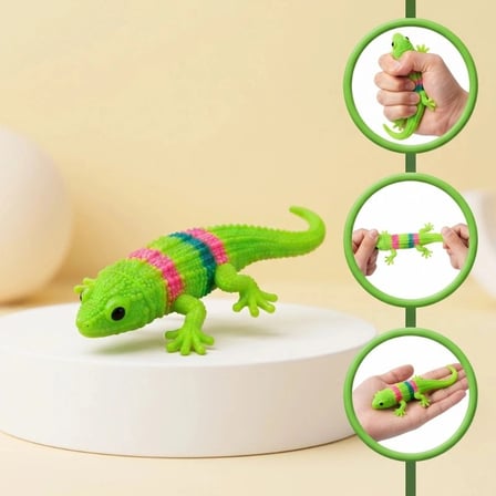 Kertenkele Tasarımlı Squishy - 12'li Paket - Yumuşak Oyuncak Çocuklar İçin Renkli Eğlence Stres Atma
