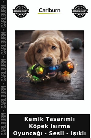 Premium Kemik Tasarımlı Köpek Isırma Oyuncağı - Sesli - Işıklı Seçenek Eğitici Model