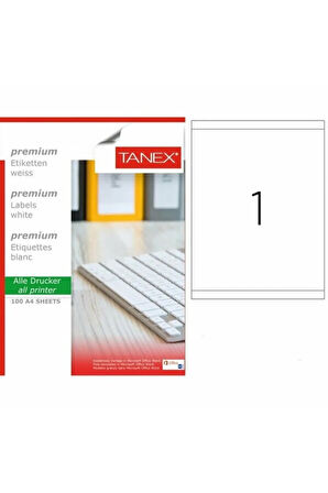 Tw-2100 210x280mm Lazer Etiket 100 Lü-