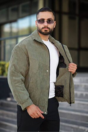 Tasarım Oversize İçi Kapitone Dolgulu Kadife Ceket