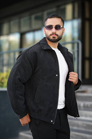 Tasarım Oversize İçi Kapitone Dolgulu Kadife Ceket