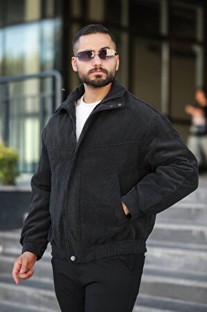 Tasarım Oversize İçi Kapitone Dolgulu Kadife Ceket