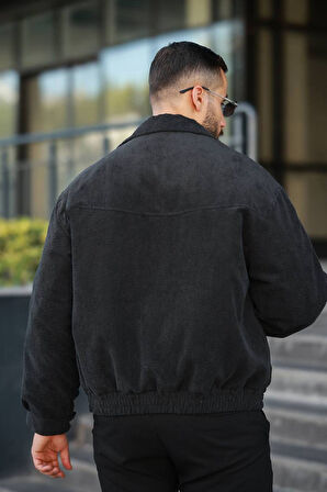 Tasarım Oversize İçi Kapitone Dolgulu Kadife Ceket