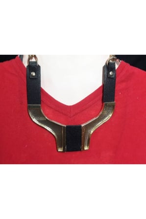 Tasarım Özel Yaka Gold Deri Kolye