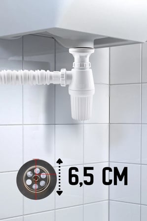 2 AD Körüklü Lavabo Sifonu Taslı Sökülebilir Mutfak Banyo Gider Borusu 38 cm Pis Su Tahliye Hortumu