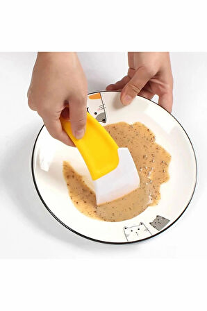 2 Adet Silikon Tava Kazıyıcı Spatula | Yapışmaz Kauçuk Temizleme Spatulası