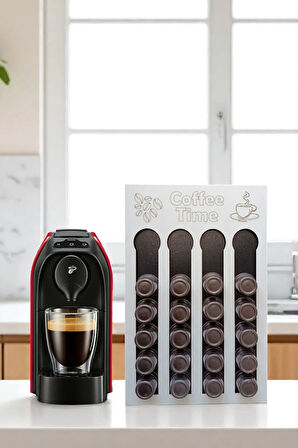 Uyumlu Kapsül Kahve Tutucu Siyah Beyaz Renk 24 Kapsül Kapasiteli Kapsül Standı Organizer