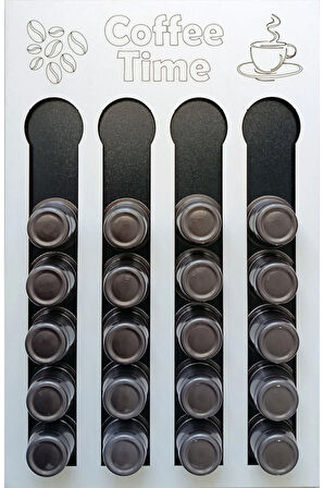 Uyumlu Kapsül Kahve Tutucu Siyah Beyaz Renk 24 Kapsül Kapasiteli Kapsül Standı Organizer