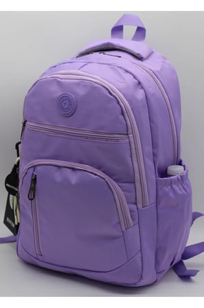 1710 Lila Suya Dayanıklı Kumaş Okul Çantası Unisex Okul Sırt Çantası