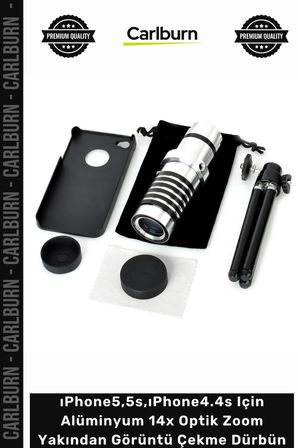 Özel Üretim Lens ıPhone5/5s/ıPhone4/4s Alüminyum 14x Optik Zoom Yakından Görüntü Çekme Dürbün