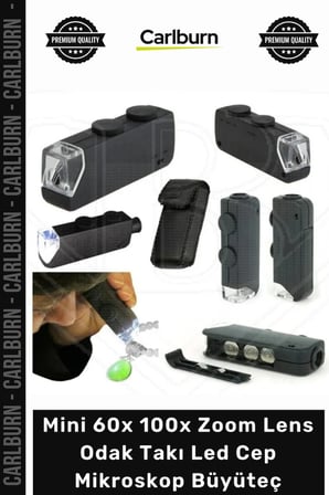 #Büyüteç Işıklı Hassas Ayarlı Kuyumcu Mini 60x 100x Zoom Lens Odak Takı Led Cep Mikroskop Büyüteç